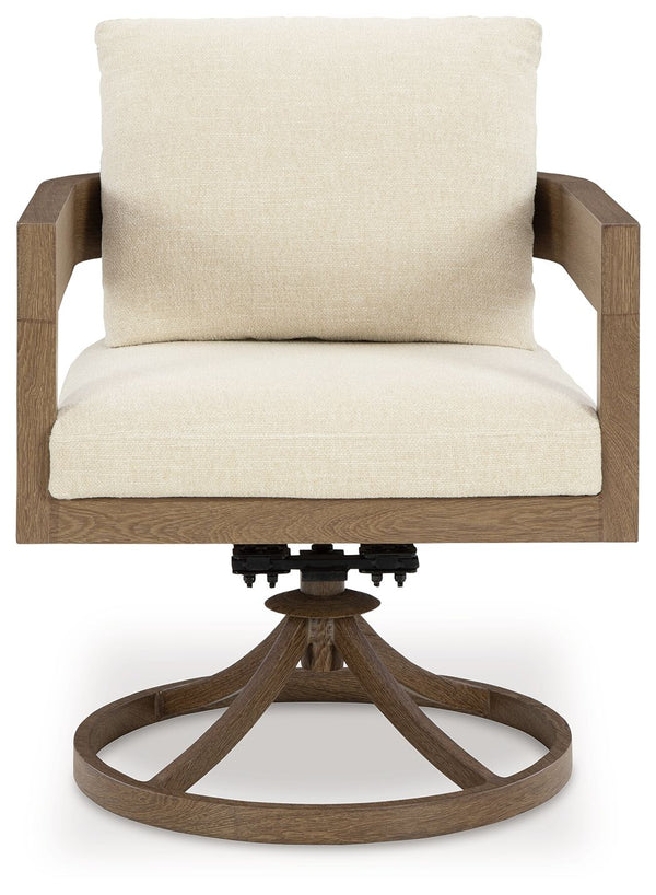 Serene Bay - Silla giratoria con cojín (juego de 2) - Marrón oscuro / Blanco