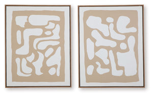 Waldett - Set de arte de pared (2 piezas) - Beige / Blanco