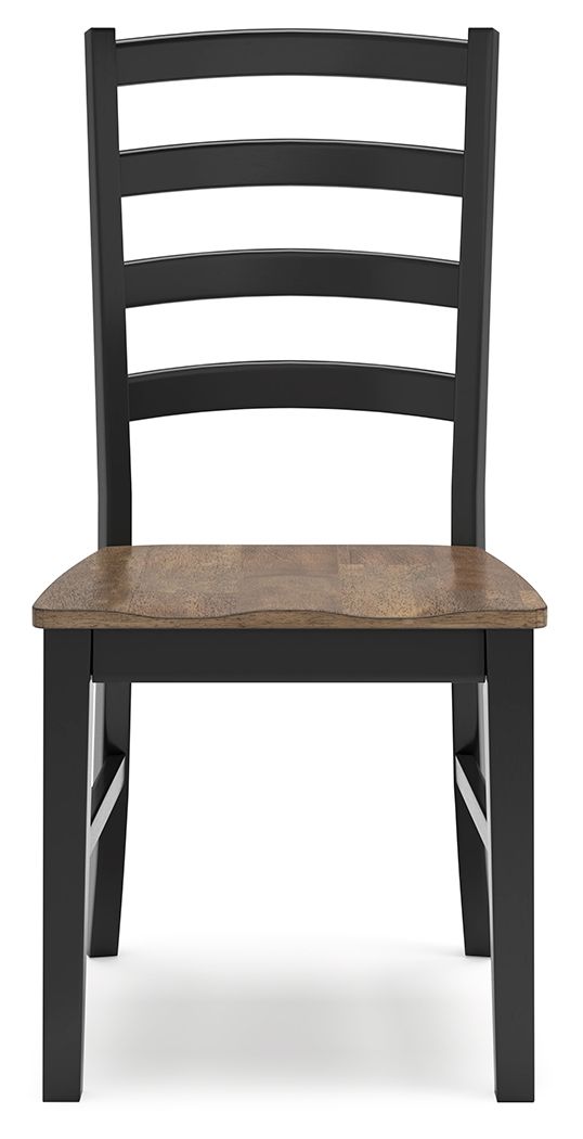 Wildenauer - Silla de comedor (Juego de 2) - Marrón / Negro