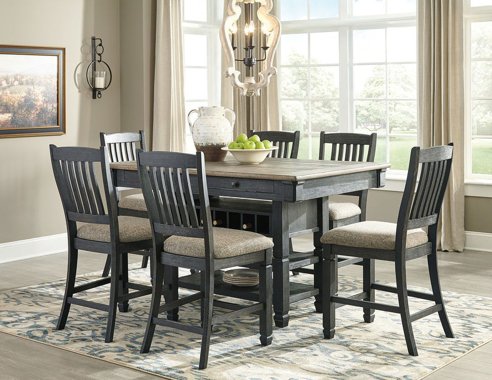 Tyler Creek - Counter Height Table Set #5pc.table,4barstools