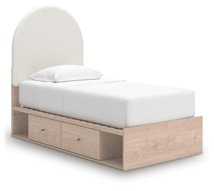 Arloster - Upholstered Panel Bed #twin #2underbedstorageunits