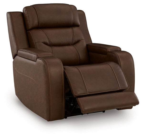 Knightington - Power Recliner With Audio Seating #darkbrown