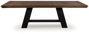 Greddinton - Mesa de comedor extensible - Marrón / Negro