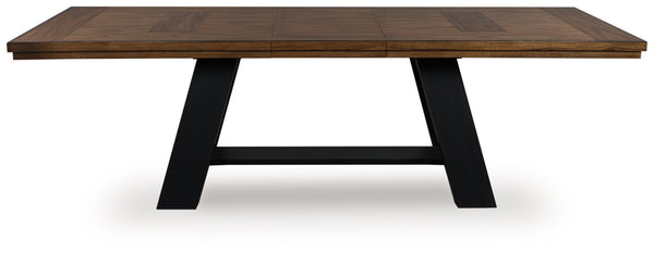 Greddinton - Mesa de comedor extensible - Marrón / Negro