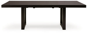 Neymorton - Mesa de comedor rectangular con extensión tipo mariposa - Marrón grisáceo oscuro