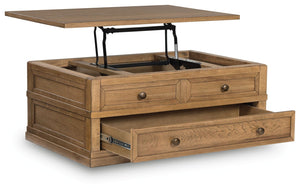 Sharlance - Mesa de centro elevable - Marrón claro