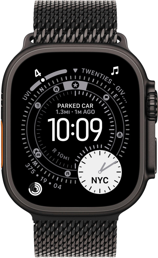 Apple Watch Ultra 3 (GPS+Cellular) 49mm Titanium Case with Titanium Milanese Loop - Medium - Black - (2025)