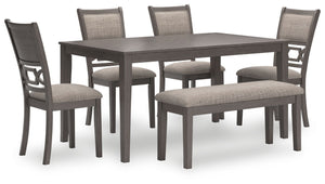 Wrenning - Juego de mesa de comedor (Set de 6) - Gris