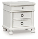 Rowlenstown - Three Drawer Night Stand #white