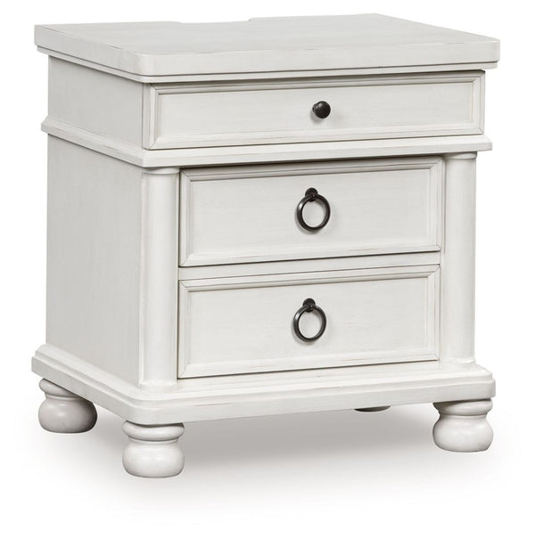 Rowlenstown - Three Drawer Night Stand #white