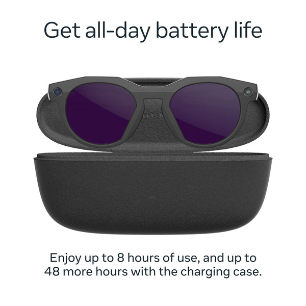 Oakley Meta - HSTN glasses - with Meta AI, Audio, Photo, Video Compatibility - Clear to Amethyst Transitions Lenses - Black