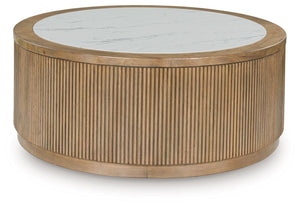 Camdill - Mesa de cóctel redonda - Marrón claro / Blanco