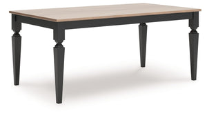 Brenkerton - Mesa de comedor rectangular - Marrón grisáceo / Negro