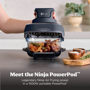 Ninja - Crispi 4-in-1 Portable Glass Air Fryer Cooking System - Gray