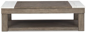 Loyaska - Mesa de centro elevable - Marrón grisáceo / Blanco