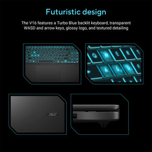 ASUS - Portátil Gaming V16 de 16" FHD+ 144Hz - Intel Core 7 240H con 16GB de RAM - NVIDIA RTX 5060 - 512GB SSD - Negro Mate