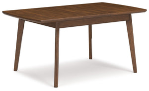 Lyncott - Mesa de comedor rectangular con extensión de mariposa - Marrón