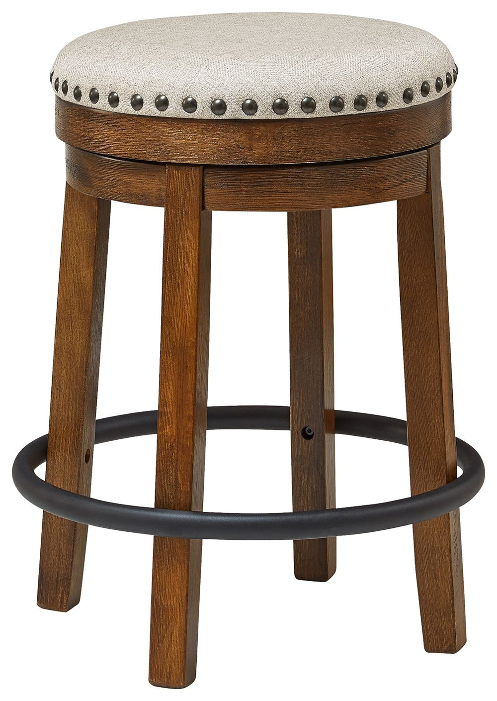 Valebeck - Upholstered Swivel Stool #darkbrown