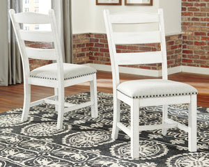 Valebeck - Silla de comedor tapizada (Juego de 2) - Beige / Blanco