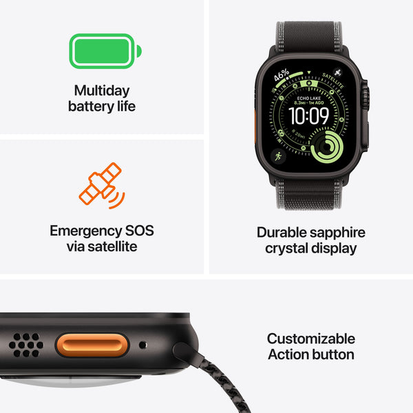 Apple Watch Ultra 3 (GPS+Cellular) 49mm Titanium Case with Titanium Milanese Loop - Medium - Natural - (2025)