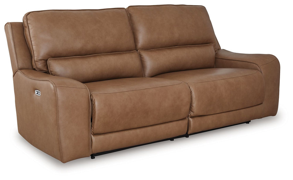DeepWakes - 2 Seat Power Reclining Sofa With Adjustable Headrest #lightbrown