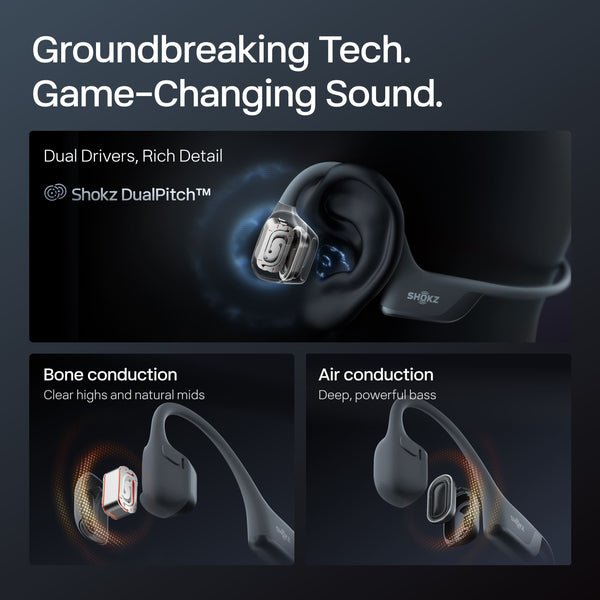 Shokz - OpenRun Pro 2 Mini Wireless Bone Conduction Open-Ear Bluetooth Sports Headphones - Black