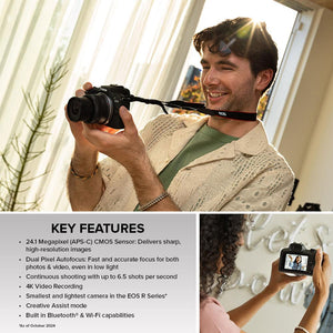 Canon - EOS R100 4K Video Mirrorless Camera with RF-S18-45mm f/4.5-6.3 IS STM Lens - Black