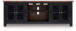 Wildenauer - Mueble de TV extragrande con opción de chimenea - Marrón / Negro