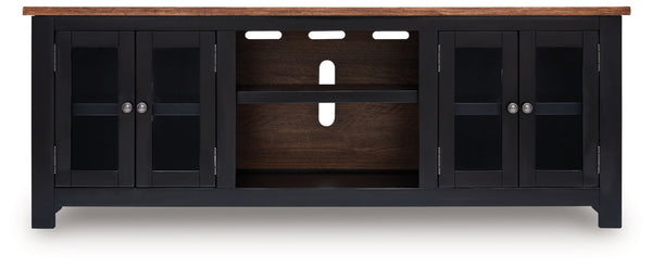 Wildenauer - Mueble de TV extragrande con opción de chimenea - Marrón / Negro