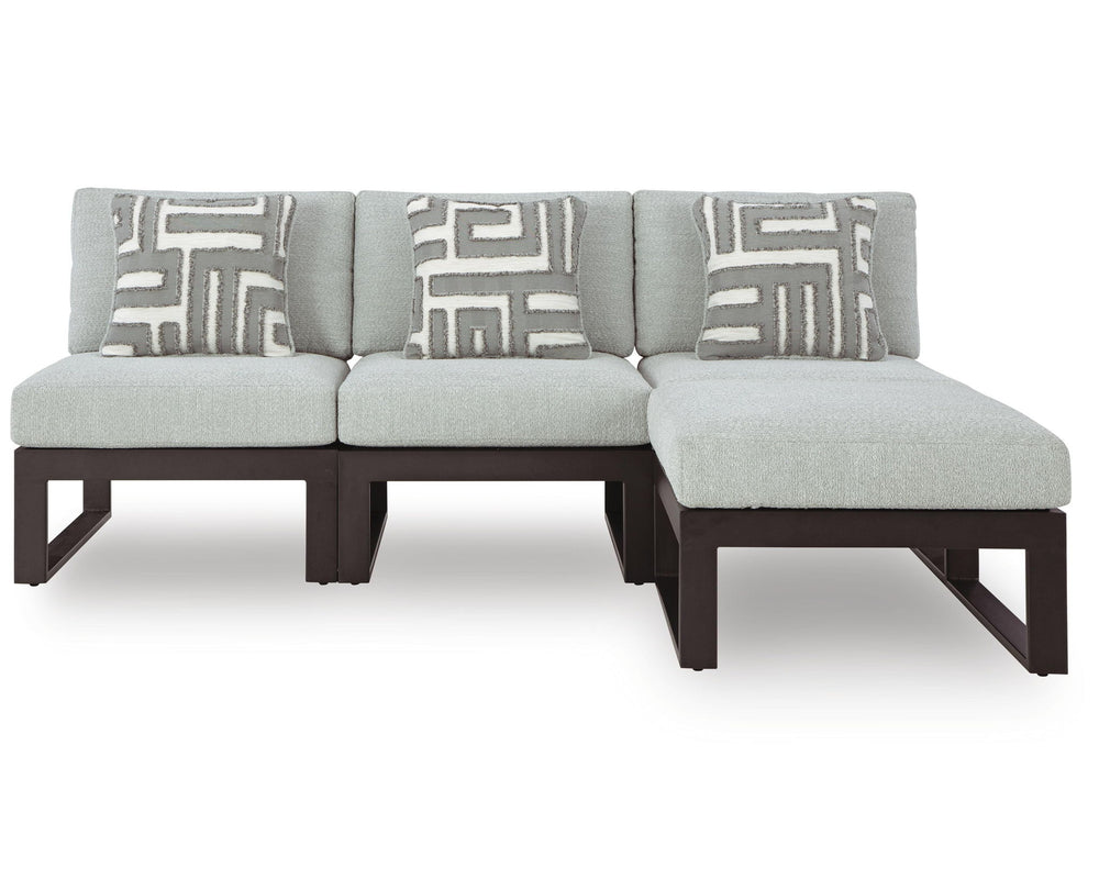 Beachloft - Outdoor Sectional #4pc.sectionalwith3armlesschairs