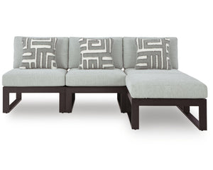 Beachloft - 4 Piece Outdoor Sectional #4pc.sectionalwith3armlesschairs