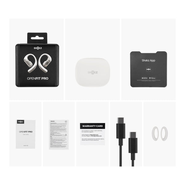 Shokz - OpenFit Pro Open-Ear True Wireless Bluetooth Active Noise Reduction Earbuds - White