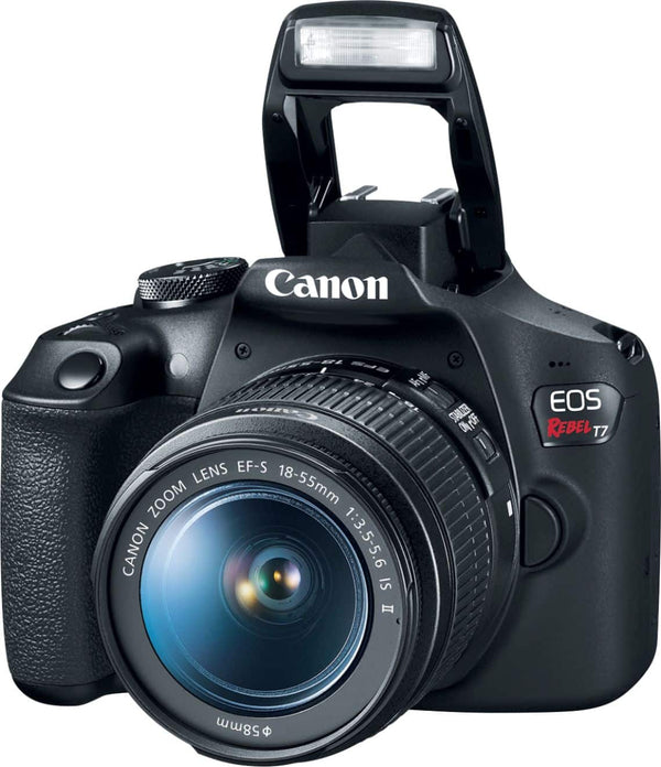 Canon - EOS Rebel T7 DSLR Video Two Lens Kit with EF-S 18-55mm and EF 75-300mm Lenses - Black