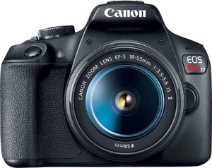 Canon - EOS Rebel T7 DSLR Video Two Lens Kit with EF-S 18-55mm and EF 75-300mm Lenses - Black
