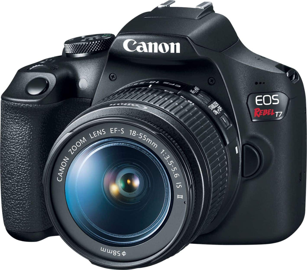 Canon - EOS Rebel T7 DSLR Video Two Lens Kit with EF-S 18-55mm and EF 75-300mm Lenses - Black