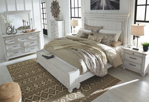 Kanwyn - Panel Bedroom Set #3pc.bed,dresser,mirror #queen #storagebench