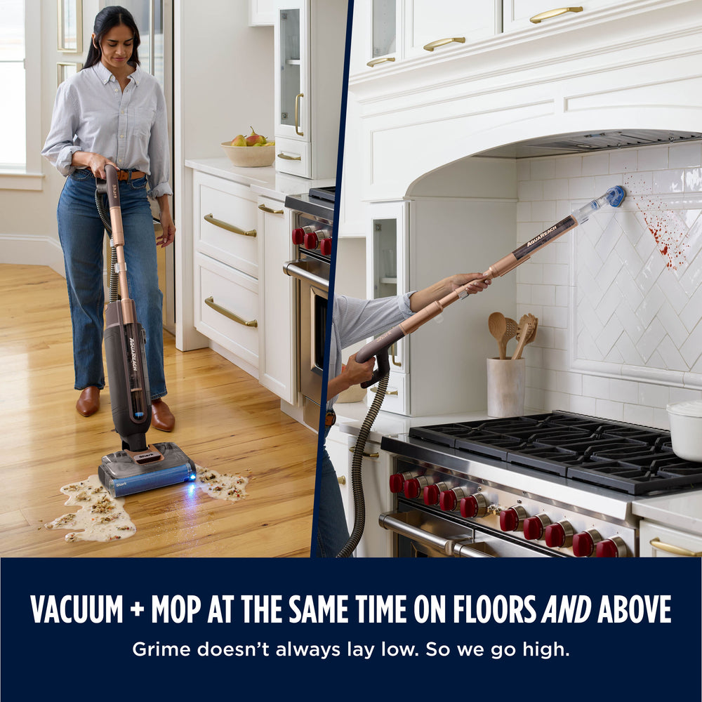 Shark - AquaReach PRO Cordless Hard Floor Vacuum & Mop System with a Wand, Self-Sanitizing Dock - Brown