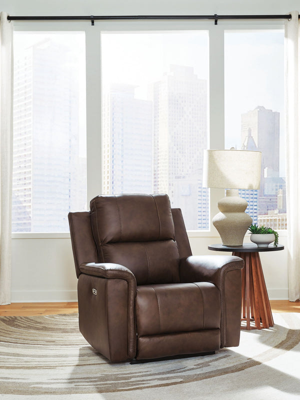 Bleckley - Power Recliner With Adjustable Headrest #darkbrown
