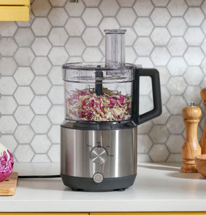 GE - 12-Cup Food Processor with Accessories - Stainless Steel