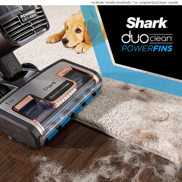 Shark - Vertex DuoClean PowerFin Upright Vacuum with Powered Lift-Away and Self-Cleaning Brushroll - Rose Gold