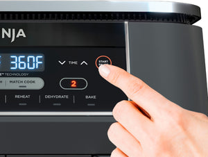 Ninja - Foodi 6-in-1 8-qt. 2-Basket Air Fryer with DualZone Technology & Air Fry, Roast, Broil, Bake, Reheat & Dehydrate - Dark Gray