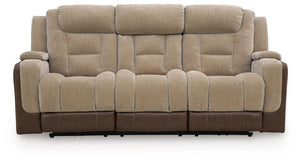 Mixed Motion - Power Reclining Sofa With Adjustable Headrest #lightbrown