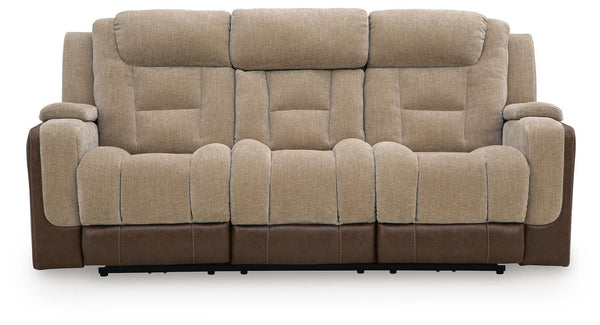 Mixed Motion - Power Reclining Sofa With Adjustable Headrest #lightbrown