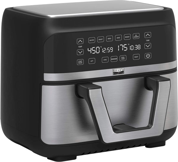 bella PRO - 9-qt. TriZone Touchscreen Air Fryer with Dual Flex Basket - Stainless Steel