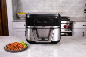 bella PRO - 9-qt. TriZone Touchscreen Air Fryer with Dual Flex Basket - Stainless Steel
