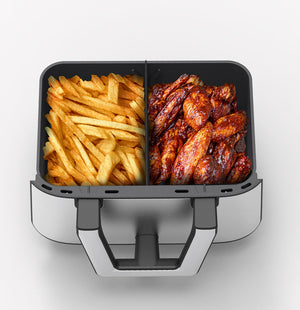 bella PRO - 9-qt. TriZone Touchscreen Air Fryer with Dual Flex Basket - Stainless Steel