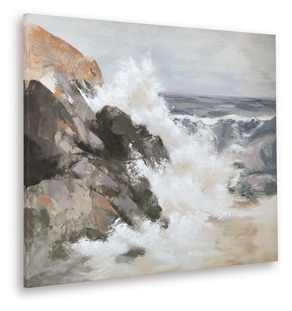 Worthner - Arte de pared - Marrón claro / Gris / Blanco