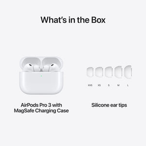 Apple - AirPods Pro 3, Wireless Active Noise Cancelling Earbuds with Heart Rate Sensing Feature - White
