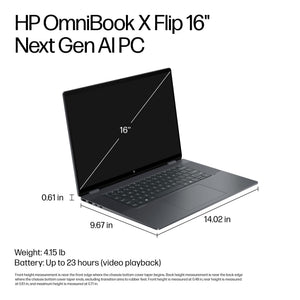 HP - OmniBook X Flip 2-in-1 - Copilot+ PC - 16" 2K Touch-Screen Laptop - Intel Core Ultra 7 256V '24 - 16GB Memory - 1TB SSD - Eclipse Gray