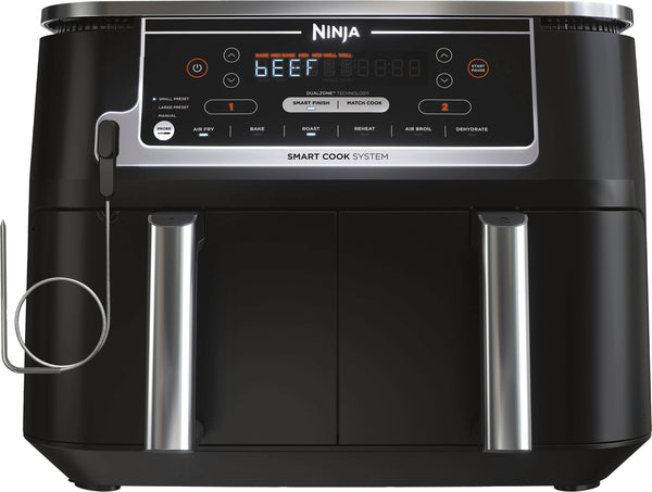 Ninja - Foodi 6-in-1 10-qt. XL 2-Basket Air Fryer with DualZone Technology & Smart Cook System - Black